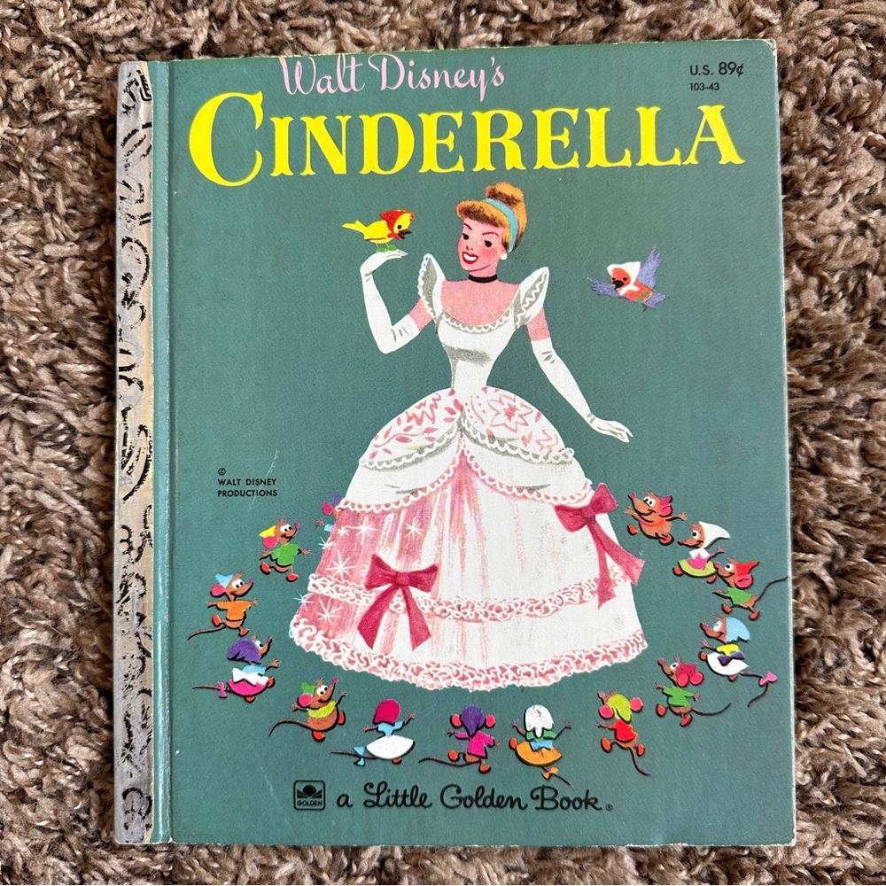 Vintage Walt Disney’s Cinderella Little Golden‎ Book Hardcover EUC